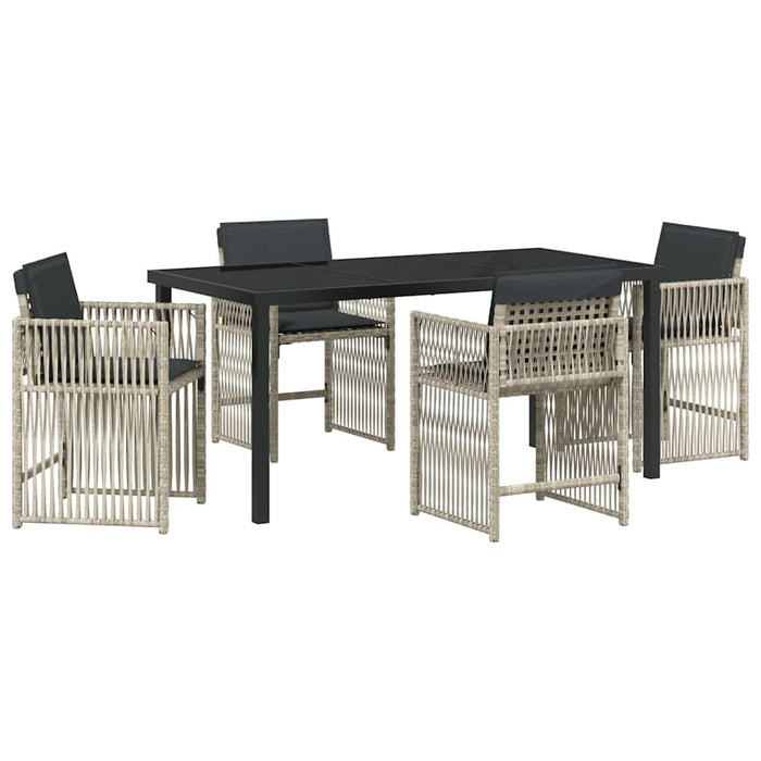 Set de masă pentru grădină 5 pcs Gri deschis - WALTI WALTI