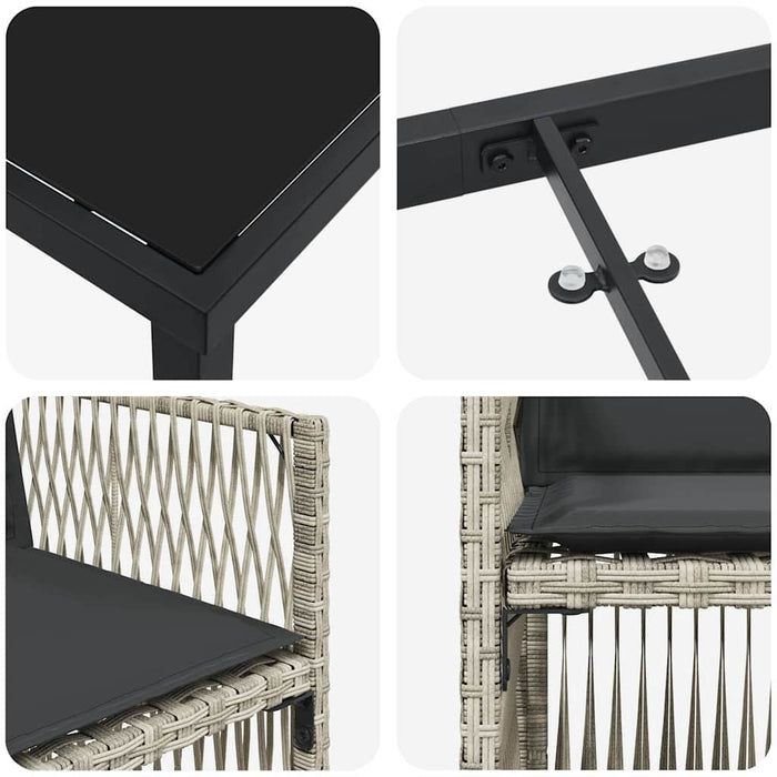 Set de masă pentru grădină 9 pcs Gri deschis - WALTI WALTI