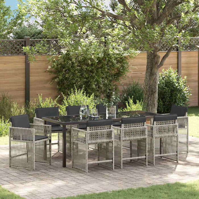 Set de masă pentru grădină 9 pcs Gri deschis - WALTI WALTI