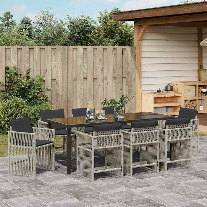 Set de masă pentru grădină 9 pcs Gri deschis - WALTI WALTI