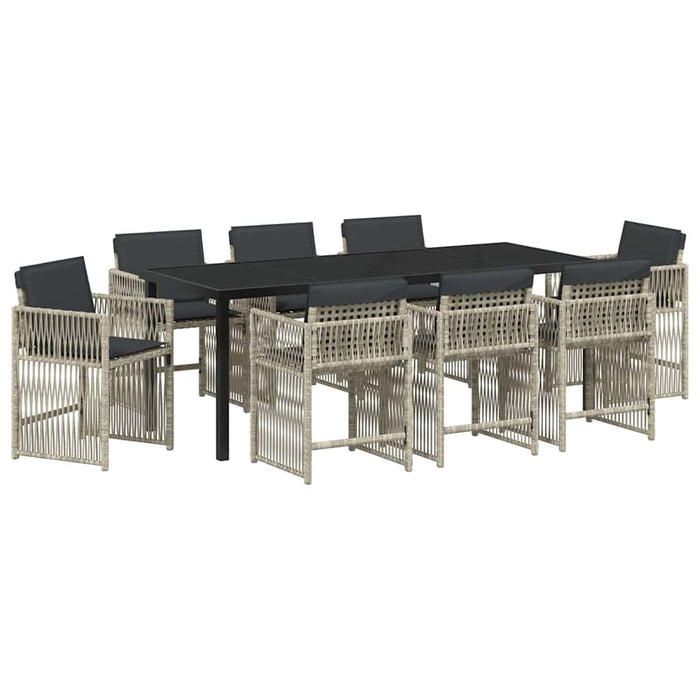 Set de masă pentru grădină 9 pcs Gri deschis - WALTI WALTI