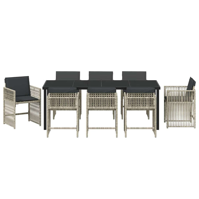 Set de masă pentru grădină 9 pcs Gri deschis - WALTI WALTI