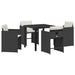 Set de masă pentru grădină 5 pcs Negru poliratan - WALTI WALTI