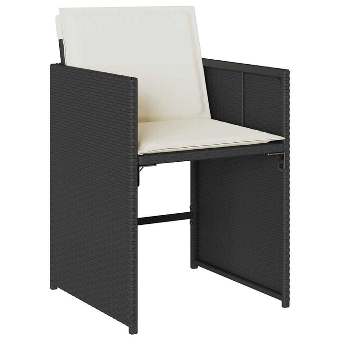 Set de masă pentru grădină 5 pcs Negru poliratan - WALTI WALTI