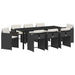 Set de masă pentru grădină 9 pcs Negru poliratan - WALTI WALTI