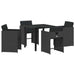 Set de masă pentru grădină 5 pcs Negru poliratan - WALTI WALTI