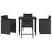 Set de masă pentru grădină 5 pcs Negru poliratan - WALTI WALTI