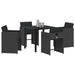 Set de masă pentru grădină 5 pcs Negru poliratan - WALTI WALTI