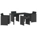 Set de masă pentru grădină 5 pcs Negru poliratan - WALTI WALTI