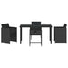 Set de masă pentru grădină 5 pcs Negru poliratan - WALTI WALTI