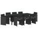 Set de masă pentru grădină 9 pcs Negru poliratan - WALTI WALTI