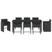 Set de masă pentru grădină 9 pcs Negru poliratan - WALTI WALTI