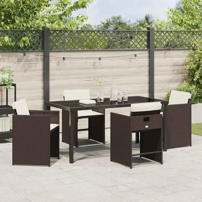 Set de masă pentru grădină 5 pcs Maro poliratan WALTI