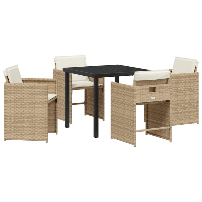 Set de masă pentru grădină 5 pcs Bej poliratan - WALTI WALTI