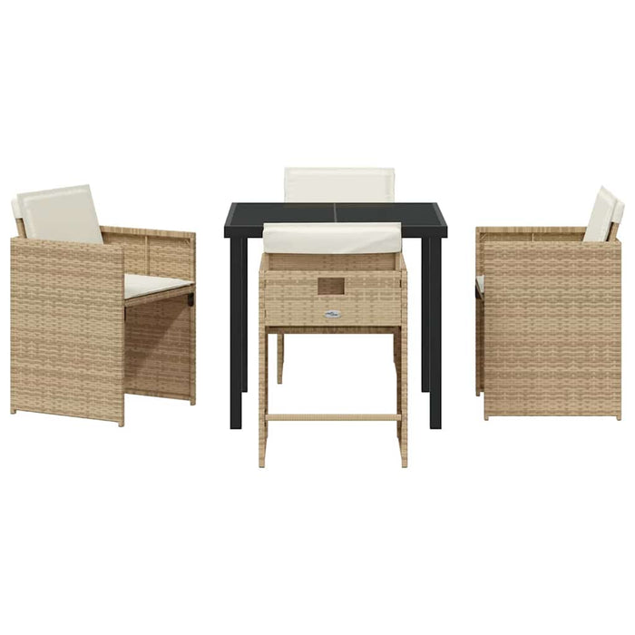 Set de masă pentru grădină 5 pcs Bej poliratan - WALTI WALTI
