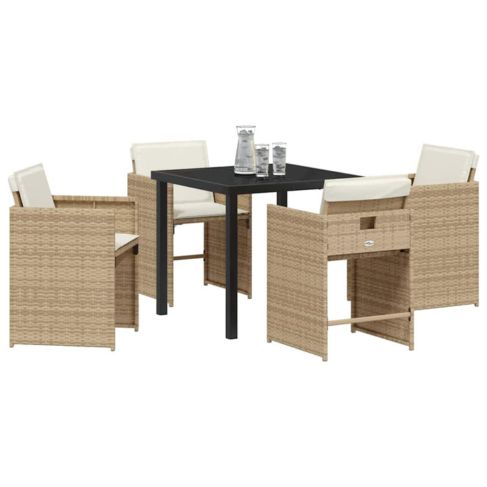 Set de masă pentru grădină 5 pcs Bej poliratan - WALTI WALTI