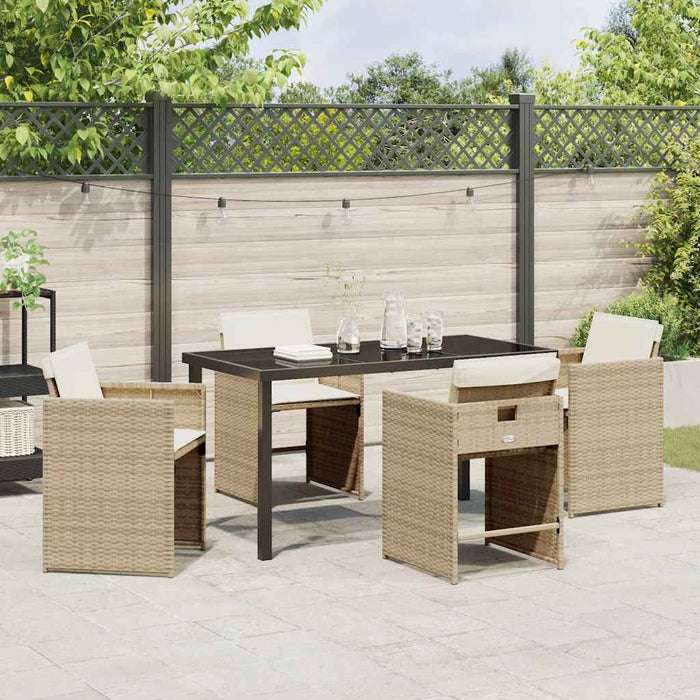 Set de masă pentru grădină 5 pcs Bej poliratan - WALTI WALTI