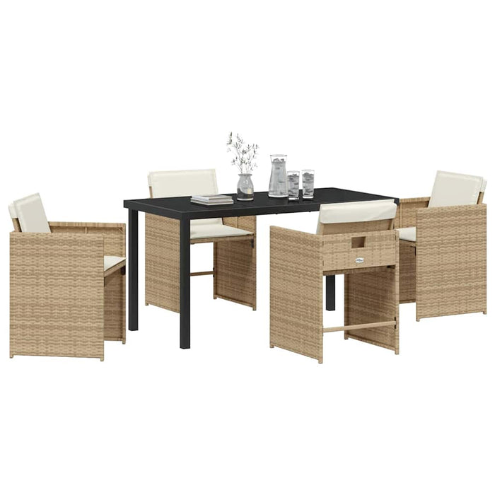 Set de masă pentru grădină 5 pcs Bej poliratan - WALTI WALTI