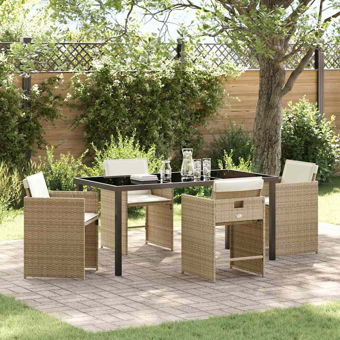 Set de masă pentru grădină 5 pcs Bej poliratan WALTI