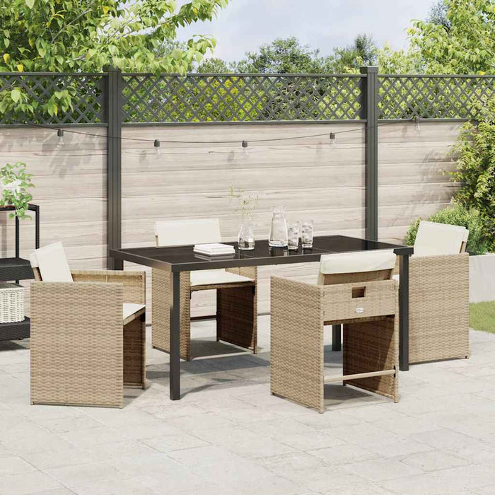 Set de masă pentru grădină 5 pcs Bej poliratan WALTI