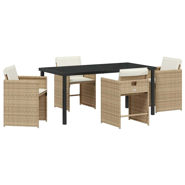Set de masă pentru grădină 5 pcs Bej poliratan WALTI