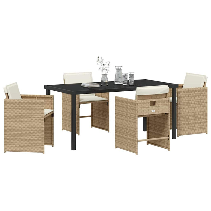 Set de masă pentru grădină 5 pcs Bej poliratan WALTI