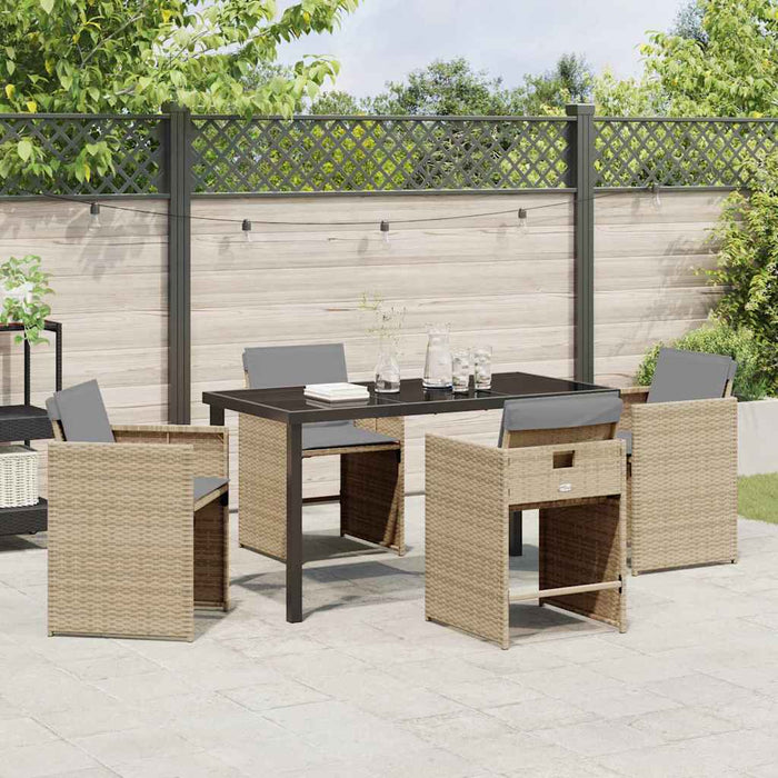Set de masă pentru grădină 5 pcs Bej poliratan - WALTI WALTI