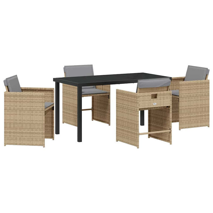 Set de masă pentru grădină 5 pcs Bej poliratan - WALTI WALTI