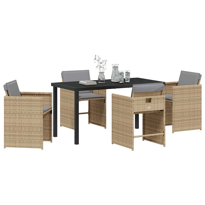 Set de masă pentru grădină 5 pcs Bej poliratan - WALTI WALTI