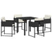 Set de masă pentru grădină 5 pcs Negru poliratan - WALTI WALTI