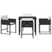 Set de masă pentru grădină 5 pcs Negru poliratan - WALTI WALTI