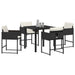 Set de masă pentru grădină 5 pcs Negru poliratan - WALTI WALTI