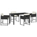 Set de masă pentru grădină 5 pcs Negru poliratan - WALTI WALTI