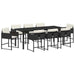 Set de masă pentru grădină 9 pcs Negru poliratan - WALTI WALTI