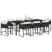 Set de masă pentru grădină 9 pcs Negru poliratan - WALTI WALTI