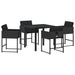 Set de masă pentru grădină 5 pcs Negru poliratan - WALTI WALTI