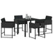 Set de masă pentru grădină 5 pcs Negru poliratan - WALTI WALTI