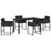 Set de masă pentru grădină 5 pcs Negru poliratan - WALTI WALTI