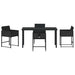 Set de masă pentru grădină 5 pcs Negru poliratan - WALTI WALTI