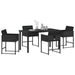 Set de masă pentru grădină 5 pcs Negru poliratan - WALTI WALTI
