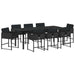 Set de masă pentru grădină 9 pcs Negru poliratan - WALTI WALTI