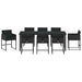 Set de masă pentru grădină 9 pcs Negru poliratan - WALTI WALTI