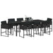 Set de masă pentru grădină 9 pcs Negru poliratan - WALTI WALTI