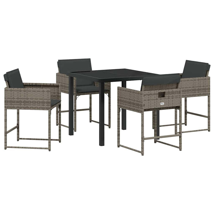 Set de masă pentru grădină 5 pcs Gri poliratan - WALTI WALTI