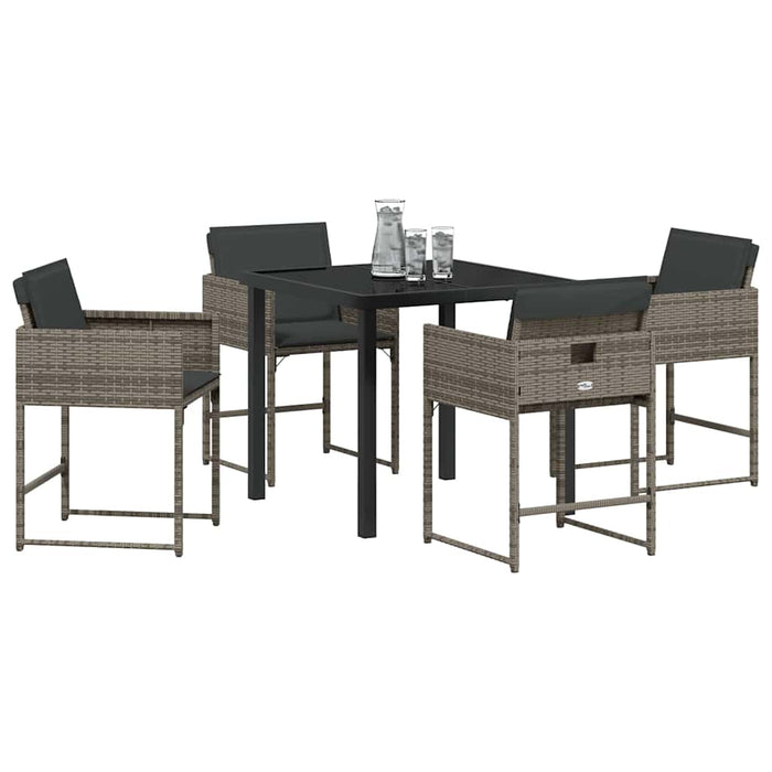 Set de masă pentru grădină 5 pcs Gri poliratan - WALTI WALTI