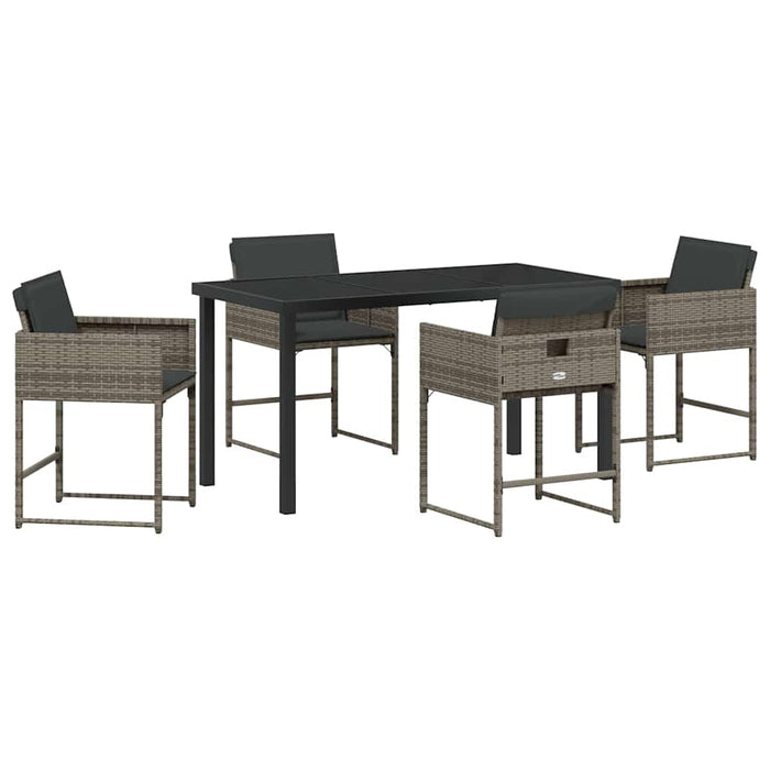 Set de masă pentru grădină 5 pcs Gri poliratan - WALTI WALTI