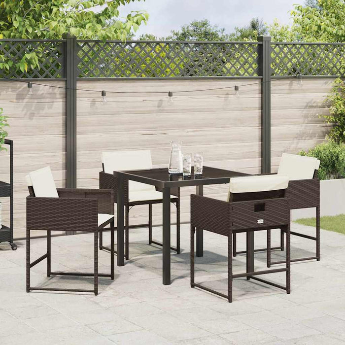 Set de masă pentru grădină 5 pcs Maro poliratan - WALTI WALTI
