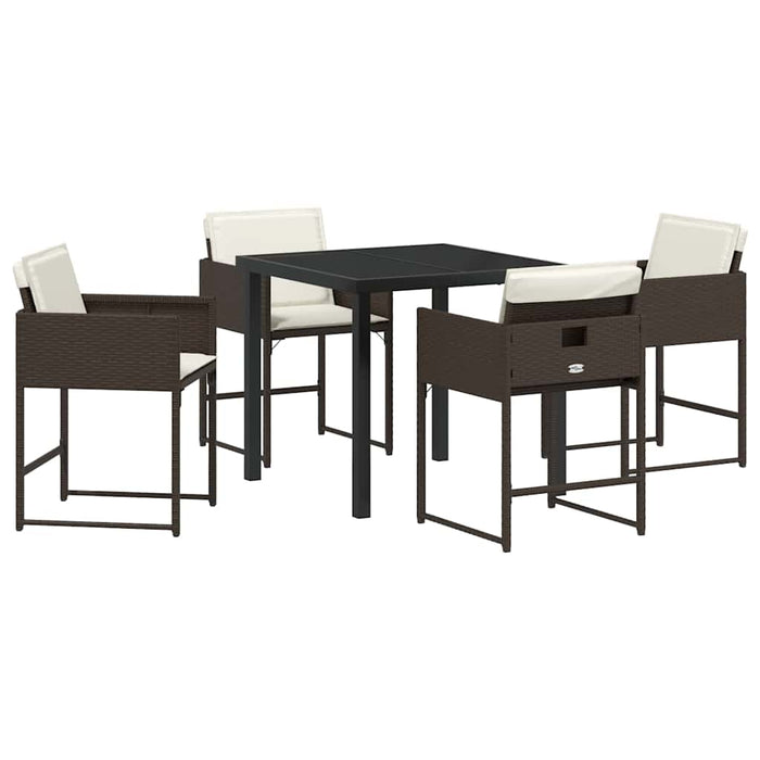 Set de masă pentru grădină 5 pcs Maro poliratan - WALTI WALTI