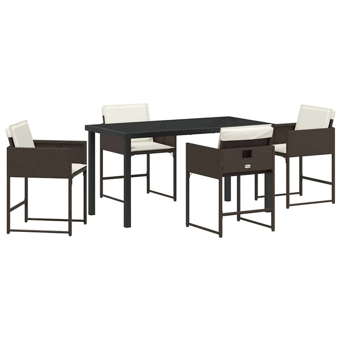 Set de masă pentru grădină 5 pcs Maro poliratan - WALTI WALTI