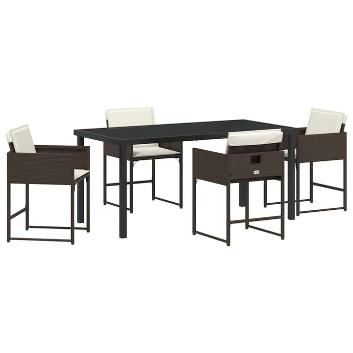 Set de masă pentru grădină 5 pcs Maro poliratan WALTI